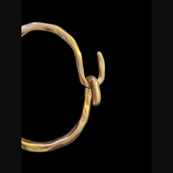 Artisan Textured Gold Tone Faith Spring Double Hook Clasp Size 6.5" Bracelet - Picture 8 of 10